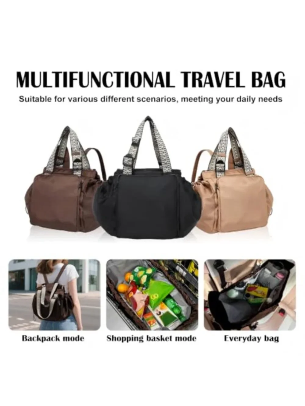 Multifunctional Travel Bag: Backpack, Crossbody & Shoulder - Large Capacity